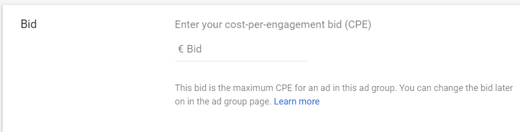 google ads showcase shopping ads cost per engagement