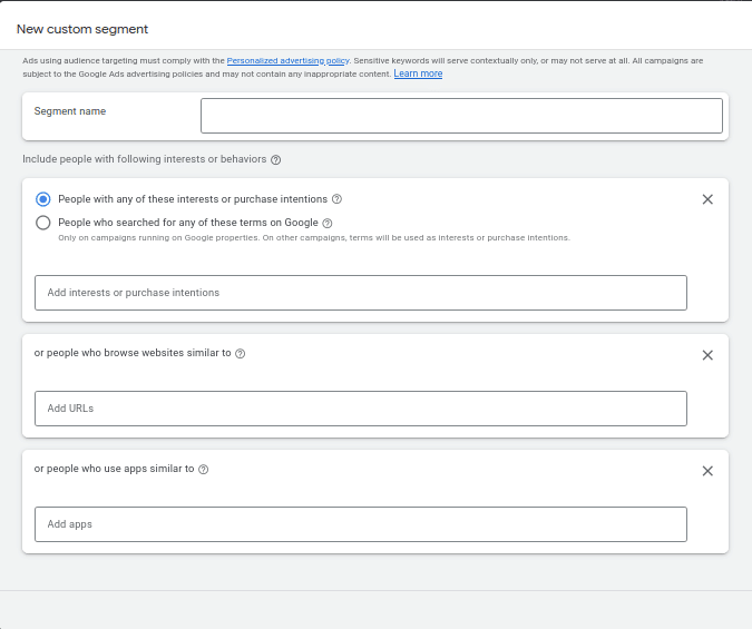 Audience definition for custom segment in Audience manager