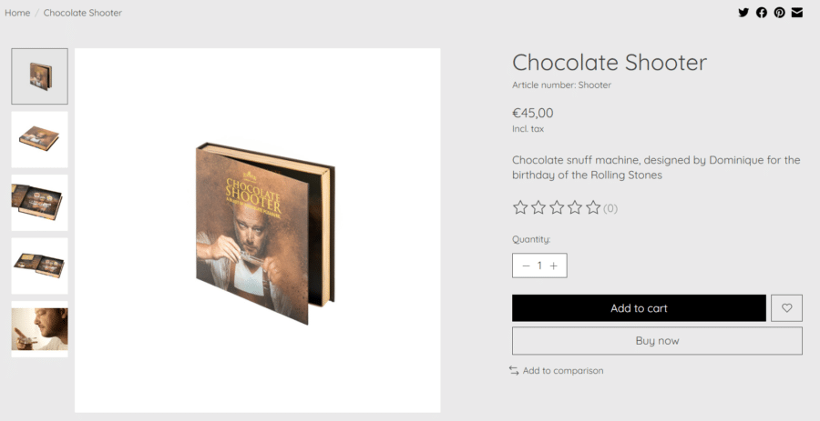 The chocolate shooter product page